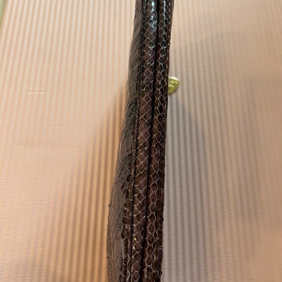 Morris Moscowitz immaculate vintage  reptile clutch plum - Picture 7 of 8